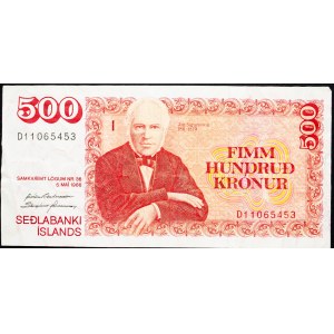 Iceland, 500 Krónur 1986