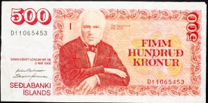 Islandia, 500 Krónur 1986
