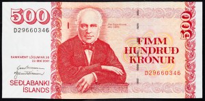 Iceland, 500 Krónur 2001