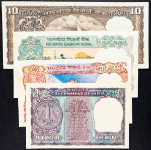 India, 1, 2, 5, 10 Rupees 1976-1997