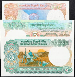 India, 2, 5 rupií 1975-1999