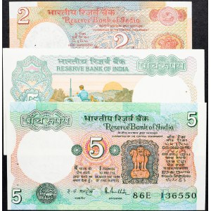 India, 2, 5 Rupees 1975-1999