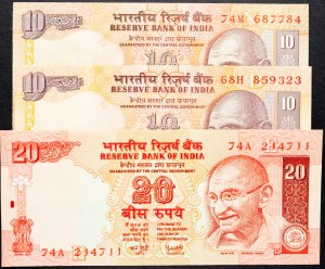 India, 10, 20 rupií 2002-2008