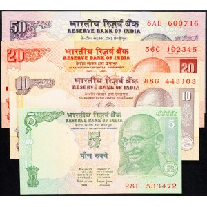 India, 5, 10, 20, 50 Rupees 1997-2008