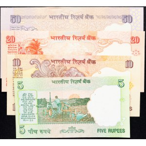 India, 5, 10, 20, 50 Rupees 1997-2008