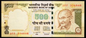 Indie, 500 rupii 2009