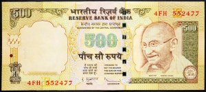 India, 500 rupie 2010