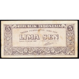 Indonesia, 5 Sen 1945
