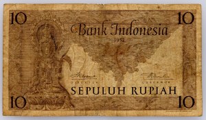 Indonésie, 10 rupií 1952