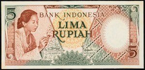Indonésie, 5 Rupiah 1958