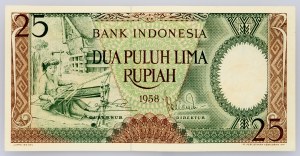 Indonesia, 25 rupie 1958