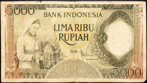 Indonezja, 5000 rupii 1958 r.