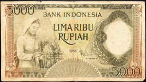 Indonesia, 5000 rupie 1958