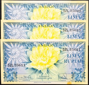 Indonésie, 5 Rupiah 1959