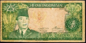 Indonésie, 25 rupií 1960