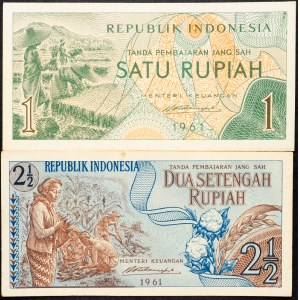 Indonesien, 1, 2 1/2 Rupiah 1961