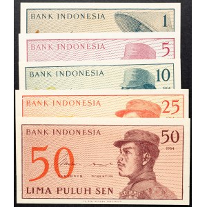 Indonesien, 1, 5, 10, 25, 50 Sen 1964