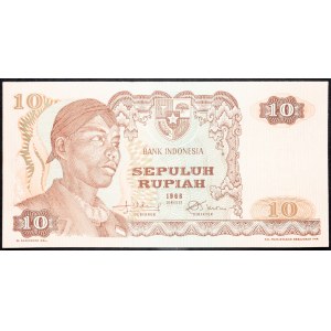 Indonesia, 10 Rupiah 1968