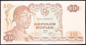 Indonésie, 10 Rupiah 1968