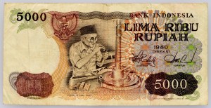 Indonezja, 5000 rupii w 1989 r.