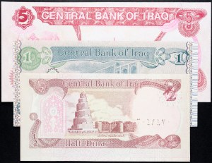 Iraq, 1/2, 1, 5 dinari 1993, 1992, 1992
