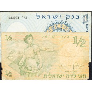 Israel, 1/2, 1 Lira 1958