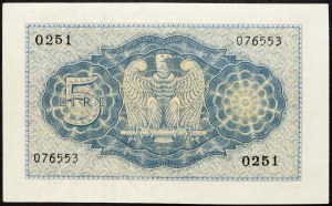 Italien, 5 Lire 1940