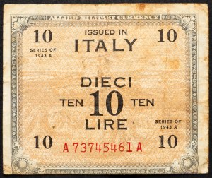 Itálie, 10 lir 1943