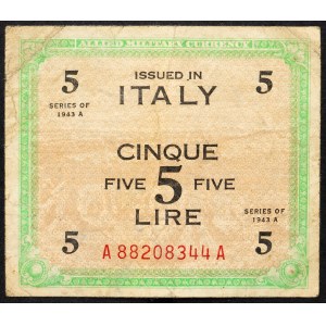 Italy, 5 Lire 1943