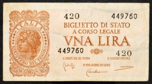 Italia, 1 lira 1944