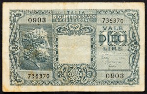 Italy, 10 Lire 1944