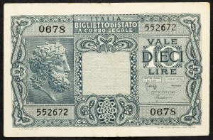 Italy, 10 Lire 1944
