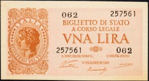 Itálie, 1 lira 1944
