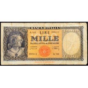 Italy, 1000 Lire 1947