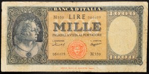 Itálie, 1000 lir 1947