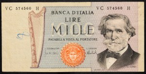 Itálie, 1000 lir 1975