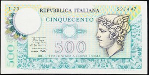 Itálie, 500 lir 1979