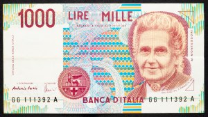 Itálie, 1000 lir 1990