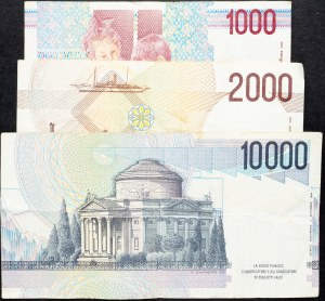 Italien, 1000, 2000, 10000 Lire 1990, 1990, 1984