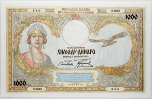 Jugoslavie, 1000 Dinara 1931