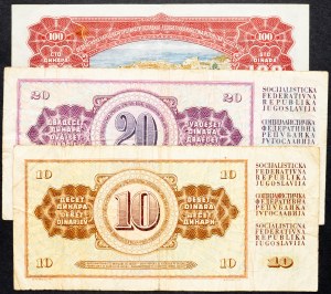 Jugoslavia, 10, 20, 100 Dinara 1978, 1974, 1955