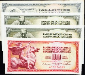 Jugoslávie, 100, 500, 1000 Dinara 1978