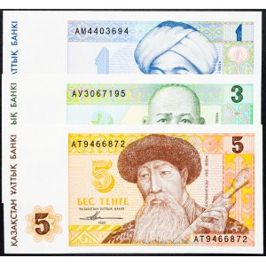 Kazakhstan, 1, 3, 5 Tenge 1993