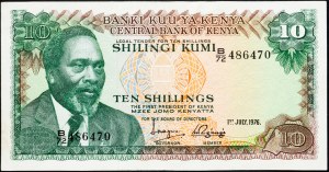 Kenya, 10 scellini 1976