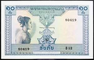 Laos, 10 kipów 1962 r.