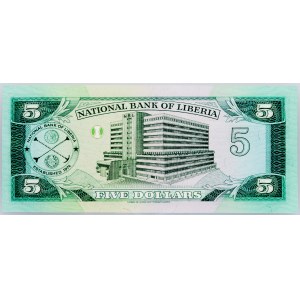 Liberia, 5 Dollars 1989