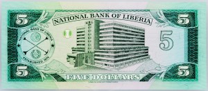 Liberia, 5 dollari 1989