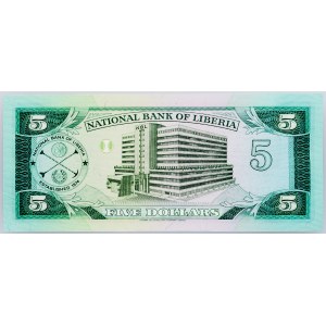 Liberia, 5 Dollars 1991