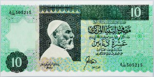 Líbya, 10 dinárov 1989