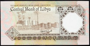 Libya, 1/4 Dinar 1990